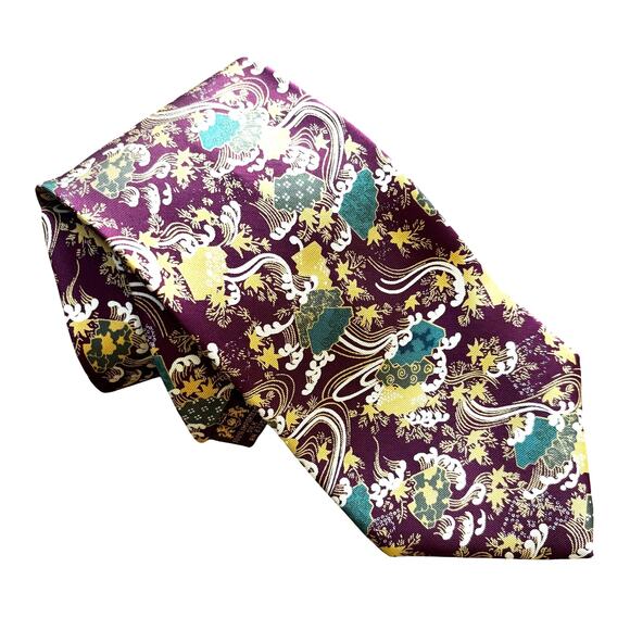 Vintage Silk Neck Tie Freer Gallery of Art Museum Shop Souvenir Art to Wear - Picture 2 of 8